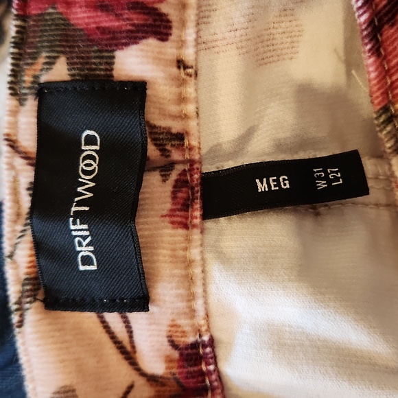 Driftwood Meg Floral Cropped Corduroy Pants 31 - Picture 4 of 6